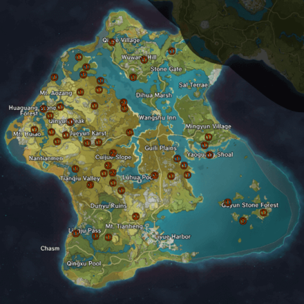 Genshin - Liyue Whopperflower Locations