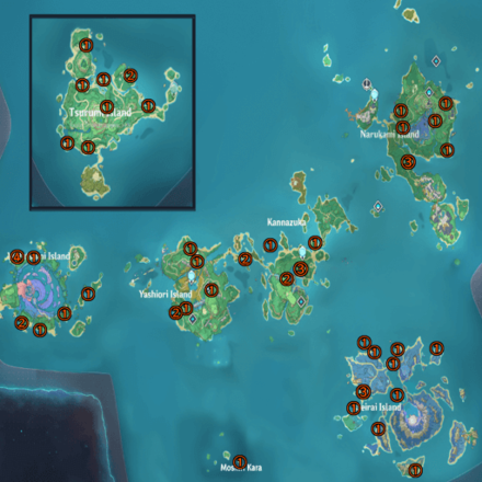 Genshin - Inazuma Whopperflower Locations