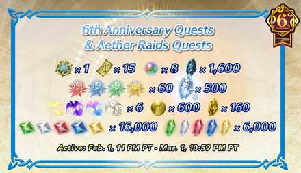 6th Anniversary Quests