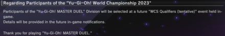 Master Duel - 2023 World Championship In-Game Qualifiers