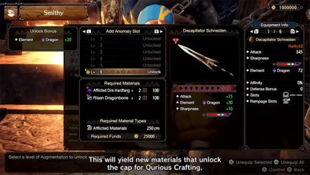 MH Rise Sunbreak - Increased Anomaly Slot & Stat Bonus