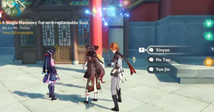 Genshin - Lantern Rite 2023 Characters - Extra Quest Dialogues - Xinyan Yun Jin and Hu Tao