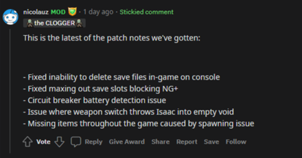 Dead Space Remake (2023) - Dead Space Remake 1.04 Patch Notes