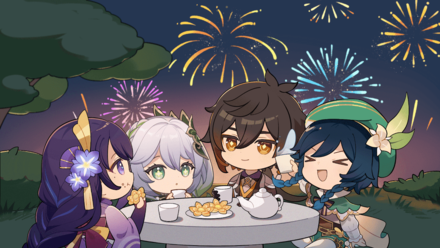 Genshin - Starlit Sky - Raiden Zhongli Venti Nahida Archons