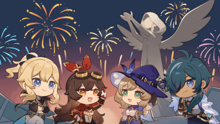 Genshin - Starlit Sky - Knights of Favonius Jean Amber Lisa Kaeya
