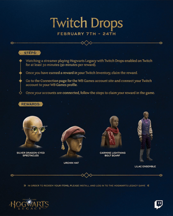 Hogwarts Legacy - Twitch Drops Start Date
