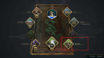 Hogwarts Legacy - Select Settings