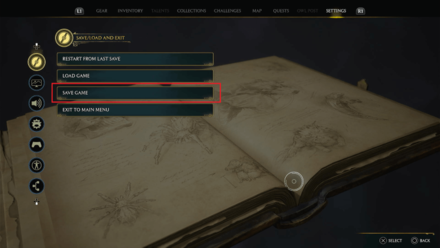 Hogwarts Legacy - Select Save Game