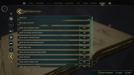 Hogwarts Legacy - HUD Settings