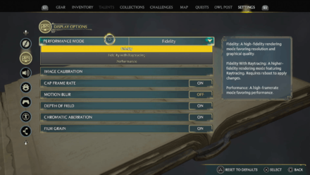 Hogwarts Legacy - Set Performance Mode to Fidelity with Raytracing