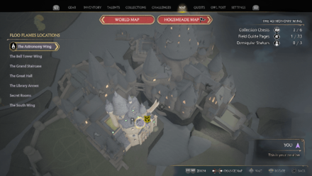 Hogwarts Legacy - Astronomy Wing (5 - 12) Map Location