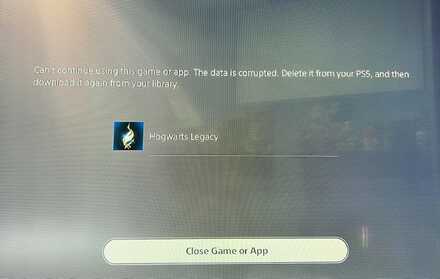 Cannot continue Game Bug Hogwarts Legacy