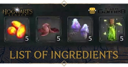Hogwarts Legacy - List of Ingredients