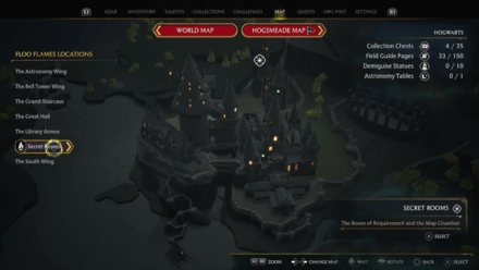 Hogwarts Legacy - Secret Rooms Map