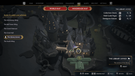 Hogwarts Legacy Library Annex (9 - 4) Door Puzzle Map Location
