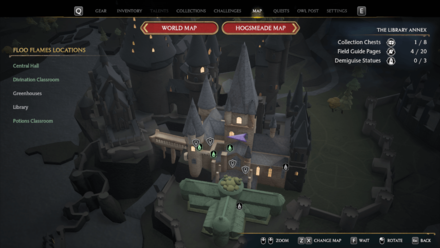Hogwarts Legacy Library Annex Door 1 (15 - 18) Door Puzzle Map Location