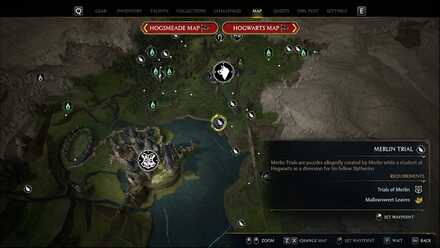 Hogwarts Legacy - Merlin Trial - South of Hogsmeade, beside the waterfall