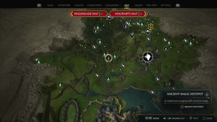 Ancient Magic Hotspot - North Hogwarts Region Map View