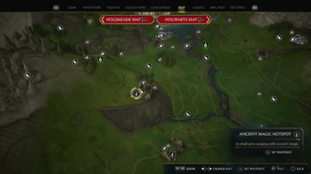 Ancient Magic Hotspot - Hogwarts Valley, Near West Floo Flame Map View