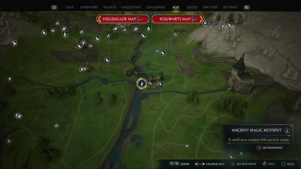 Ancient Magic Hotspot - Hogwarts Valley, East Keenbridge Map View