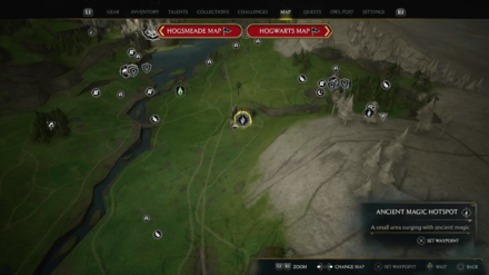Ancient Magic Hotspot - Hogwarts Valley, Central Map View