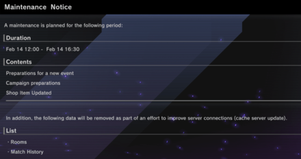 Master Duel - February 14th Maintenance Details