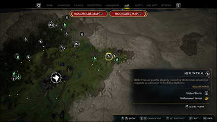 Hogwarts Legacy - Merlin Trials - Halfway between East Hogsmeade Valley and Falbarton Castle