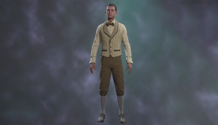 Cream Pinstripe Ensemble