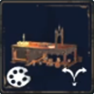 Gothic Potting Table With a Small Pot