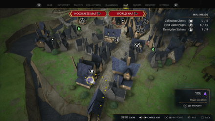 Hogwarts Legacy - Tomes and Scrolls Demiguise Statue Map Location