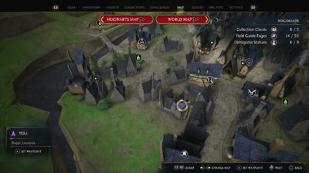 Hogwarts Legacy - House Near Ollivanders Demiguise Statue Map Location