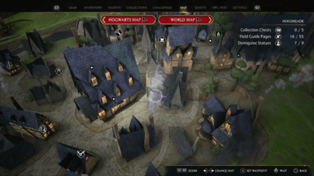 Hogwarts Legacy - House Beside The Three Broomsticks Demiguise Statue Map Location