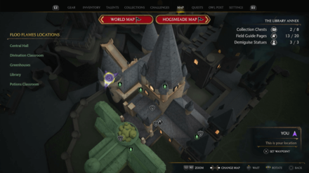 Hogwarts Legacy - Divination Classroom Demiguise Statue Map Location