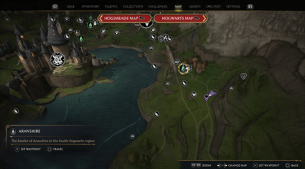 Hogwarts Legacy - Landing Platform 6 Map View