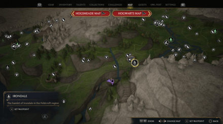 Hogwarts Legacy - Landing Platform 12 Map View