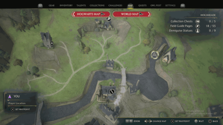 North Hogsmeade Waterwheel map
