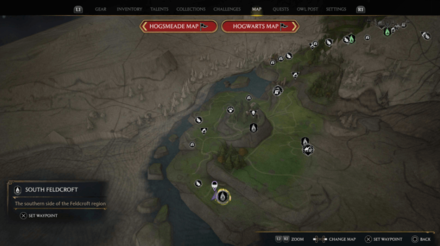 Hogwarts Legacy - Landing Platform 11 Map View