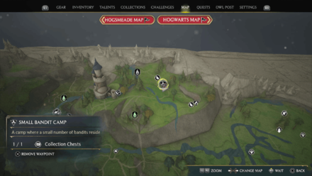 Hogwarts Legacy - North Ford Bog Bandit Camp 1 Map Location