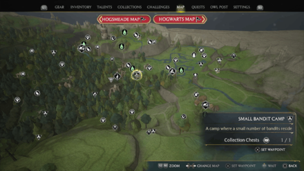 Hogwarts Legacy - Forbidden Forest Bandit Camp 1 Map Location