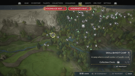 Hogwarts Legacy - North Hogwarts Bandit Camp 2 Map Location