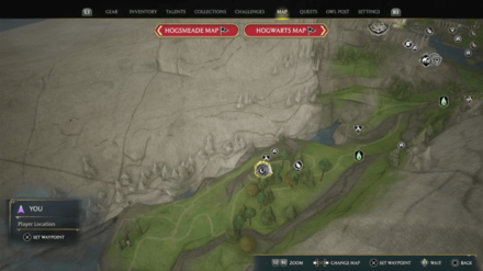 Hogwarts Legacy - Astronomy Tables - Lacerta Map View