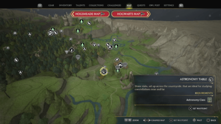 Hogwarts Legacy - Astronomy Tables - Leo Map View