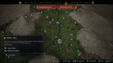 Hogwarts Legacy - Merlin Trial - Southeast of Northern South Sea Bog, near the water