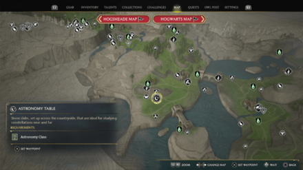 Hogwarts Legacy - Astronomy Tables - Hydra Map View