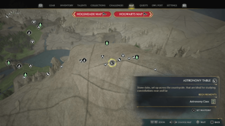 Hogwarts Legacy - Astronomy Tables - Canis Major Map View