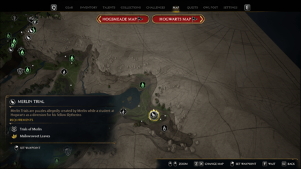 Hogwarts Legacy - Merlin Trial - Northwest of Tower Tunnel, beside the Thestral Den