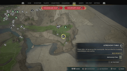 Hogwarts Legacy - Astronomy Tables - Cetus Map View