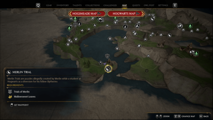 Hogwarts Legacy - Merlin Trials - Southmost part of the cape, in some ruins