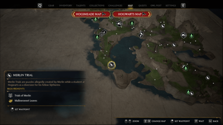 Hogwarts Legacy - Merlin Trials - Far Southeast of West Manor Cape, near the southmost portion of the cape