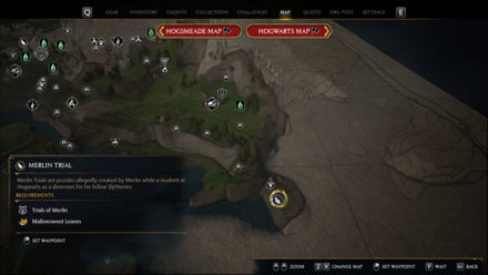 Hogwarts Legacy - Merlin Trials - Far Southeast of Cragcroft, on the edge of the land